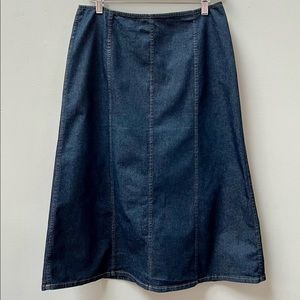 Vintage United Colors of Benetton Denim Skirt 8-Panel Flare M